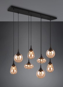 Vestari lampa wisząca 8xE14 czarna/bursztynowa DL813317000