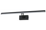 Kinkiet Lester 1xLED w kolorze czarnym, o wymiarach 60 cm, z prostokątną, płaską oprawą i białym kloszem LED. Ujęcie frontalne, lampka zamontowana na ścianie, idealna do oświetlenia wnętrz.