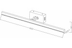 Lester kinkiet LED w kolorze czarnym, o długości 602 mm i wysokości 125 mm. Prosty, prostokątny kształt z zamontowanym źródłem światła. Widoczny element montażowy z tyłu. Przydatny w aranżacjach oświetleniowych.