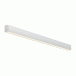 Lampa sufitowa Astar L116 w kolorze białym, prostokątna, z jednym źródłem światła LED o mocy 35W. Ujęcie z boku, z widoczną matową obudową i wbudowanym panelem świetlnym. Idealna do nowoczesnych wnętrz.