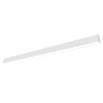 Biała lampa sufitowa Astar L116, długość prostokątna, z pojedynczym źródłem światła LED o mocy 35W, z możliwością zmiany temperatury barwowej. Produkt montowany na suficie, z minimalistycznym designem, na białym tle.