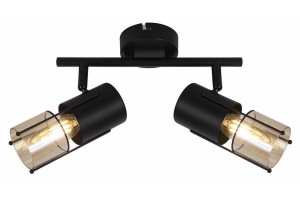 Scottie lampa sufitowa (spot) 2xE14 czarna/bursztynowy 835602-02