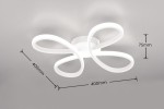 Lampa sufitowa Fly z białym, elastycznym kloszem w kształcie fal. Wymiary: 400 mm średnicy i 75 mm wysokości. Zasilanie LED 22W, temperatura barwowa 4000K. Montaż sufitowy, prezentujący nowoczesny design.