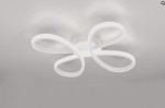 Lampa sufitowa Fly w kolorze białym z jedną żarówką LED o mocy 22W i temperaturze barwowej 4000K. Posiada nowoczesny, lekko falisty kształt z dwoma owalnymi ramionami. Zainstalowana na okrągłej podstawie, podświetla pomieszczenie równomiernie.