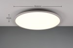 Plafon Yuma w kolorze tytanowym, okrągły, o średnicy 600 mm i wysokości 50 mm, z funkcją RGB i pilotem. Źródło światła LED 35W+4W. Prosty design, montowany na suficie, idealny do nowoczesnych wnętrz.
