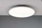 Plafon Yuma w kolorze tytanowym, o okrągłym kształcie, zamontowany na suficie. Emituje światło LED 2x35W+4W, z możliwością zmiany kolorów RGB za pomocą pilota. Prosta, nowoczesna konstrukcja, idealna do różnorodnych aranżacji wnętrz.