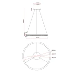 Lampa wisząca Midway Crystal D60 w złotym kolorze, z kloszem o kształcie stożka. Wymiary: średnica 600 mm, wysokość 1200 mm. Zainstalowane źródło LED o mocy 40W, montaż sufitowy, minimalistyczny design.