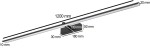Kinkiet łazienkowy Venus LED IP44 w kolorze czarnym, o długości 1200 mm i mocy 24W. Prostokątny kształt z płaską, matową powierzchnią. Montaż na ścianie, z widocznymi wymiarami podstawy 180x130 mm oraz grubością 10 mm. Idealny do oświetlenia obrazów.