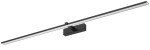Kinkiet łazienkowy Venus LED IP44 w kolorze czarnym o długości 120 cm i mocy 24W. Posiada prostokątną bazę montażową i smukłą, płaską konstrukcję z białym kloszem, idealny do oświetlenia obrazów lub przestrzeni łazienkowej.