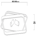 Lampa sufitowa Parma w kolorze czarnym, kwadratowa, o wymiarach 455 x 455 mm i wysokości 110 mm. Posiada dwa źródła światła GU10 oraz dwa LED, umieszczone w eleganckim, prostokątnym korpusie.