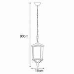 Czarna lampa wisząca ogrodowa Detroit K-8211 z oprawą na żarówkę E27. Wymiary: wysokość 90 cm, średnica 18 cm. Prosty, elegancki design, idealna do oświetlenia przestrzeni zewnętrznych. Wisi na łańcuchu, montowana sufitowo.