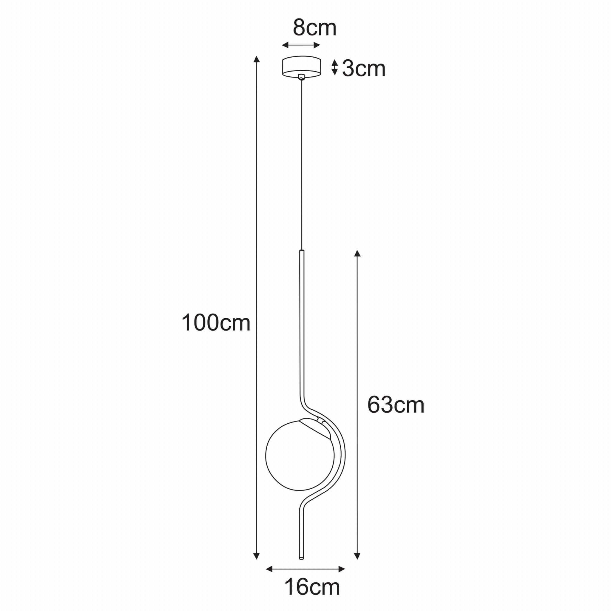 Lampa wisząca Neva w kolorze czarnym i grafitowym, z oprawą na jedną żarówkę E14. Wymiary: wysokość 100 cm, średnica podstawy 8 cm, długość zwisu 63 cm, szerokość 16 cm. Prosty, nowoczesny design.