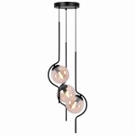 Vela lampa wisząca 3xE14 czarna/bursztynowy K-5338