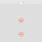 Alma lampa wisząca 2xE14 biała/bursztynowy K-5305