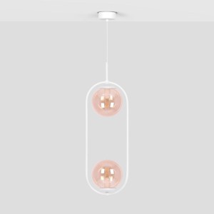 Alma lampa wisząca 2xE14 biała/bursztynowy K-5305