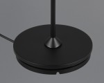 Czarna lampa stołowa zewnętrzna Suarez z jedną diodą LED o mocy 1,5W. Widoczna podstawa okrągła z matowego metalu oraz smukły, prosty trzon. Kabel zasilający w tle, na jednolitym tle.