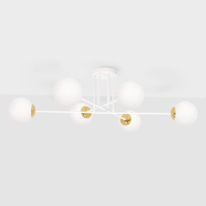 Elmo lampa sufitowa 6xE14 biała/złota K-5314