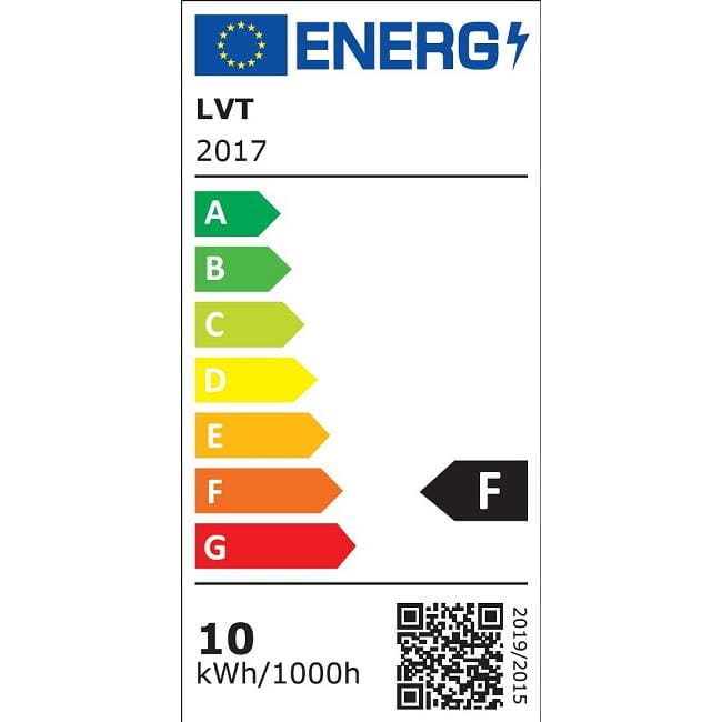 Żarówka LED ST64 E27 o mocy 10W i temperaturze barwowej 2200K w kolorze smoky. Produkt ma klasyczny kształt, widoczny gwint E27, matową powierzchnię oraz energooszczędne właściwości, wskazujące na klasę energetyczną F.