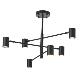 Noe lampa wisząca 6xGU10 czarna PLC0102-BK