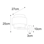 Kinkiet Amos 1xE27 w kolorze czarnym. Okrągła, matowa forma o wysokości 27 cm i szerokości 25 cm, z krótkim ramieniem o długości 10 cm i średnicy 3 cm. Prosty design, przeznaczony do montażu na ścianie.