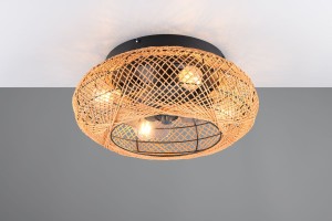 Lillesand lampa sufitowa z wentylatorem i pilotem 4xE27 czarna/brązowa R67302126