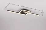 Lampa sufitowa Viale w kolorze czarnym, z jedną diodą LED o mocy 17W i temperaturze barwowej 3000K. Kształt prostokątny, z widoczną konstrukcją o wymiarach 544mm x 160mm x 50mm, zamontowana na suficie.