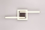 Lampa sufitowa Viale w kolorze czarnym, z jedną diodą LED o mocy 17W i temperaturze barwowej 3000K. Posiada geometryczny kształt z prostokątnym panelem oraz dwoma poziomymi światłami. Ujęcie frontalne na gładkim tle.