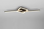 Lampa sufitowa Viale w kolorze czarnym z jedną diodą LED o mocy 17W i temperaturze barwowej 3000K. Posiada nowoczesny, geometryczny kształt z dwiema poziomymi listwami świetlnymi, montowana na płaskim, kwadratowym podłożu.