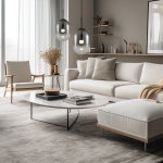 Lampa wisząca Alias D24 w kolorze czarnym, z jedną oprawą E14, zawieszona nad białym stołem w nowoczesnym wnętrzu. Owalny klosz z przezroczystego szkła, w otoczeniu minimalistycznych mebli i dekoracji.