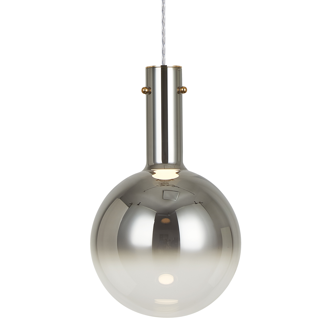 Lampa wisząca Toronto 1xGU10 w kolorze chromu, z okrągłym kloszem o lustrzanej powierzchni. Ujęcie z przodu, z widocznym metalowym uchwytem i sznurem. Elegancka forma, idealna do nowoczesnych wnętrz.