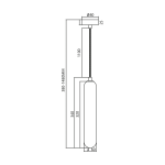 Czarna lampa wisząca Pax z mocowaniem na jedną żarówkę G9. Wymiary: wysokość 380-1480 mm, średnica klosza 60 mm, średnica podstawy 80 mm. Prosty, cylindryczny kształt z metalowym wykończeniem, zawieszona na cienkim kabelku.