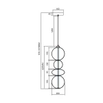 Lampa wisząca Daphne w kolorze czarnym, z jedną diodą LED o mocy 36W. Posiada nowoczesny design z trzema okrągłymi elementami. Wymiary: długość 1200 mm, szerokość 200 mm, wysokość regulowana od 670 do 1870 mm.