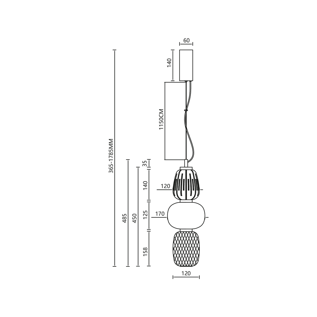 Lampa wisząca Caro z 1xLED/28W w kolorze chromowanym. Posiada okrągłą, teksturowaną podstawę i ażurową osłonę żarówki. Wysokość regulowana od 365 do 785 mm, szerokość 120 mm. Wisi na cienkim kablu, z prostokątnym mocowaniem.