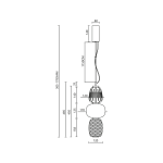 Lampa wisząca Caro z 1xLED/28W w kolorze chromowanym. Posiada okrągłą, teksturowaną podstawę i ażurową osłonę żarówki. Wysokość regulowana od 365 do 785 mm, szerokość 120 mm. Wisi na cienkim kablu, z prostokątnym mocowaniem.