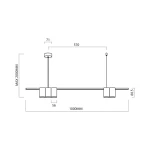 Lampa wisząca Genesis w kolorze czarnym, z pięcioma oprawkami GU10. Posiada prostokątny design z metalową rurą. Wymiary: długość 1000 mm, szerokość 56 mm, wysokość 88,5 mm, maksymalna wysokość zawieszenia 2000 mm. Montaż sufitowy.