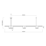 Lampa wisząca Genesis 7xGU10 w kolorze czarnym, o prostokątnym kształcie. Wymiary: długość 1500 mm, wysokość 188,5 mm, szerokość 56 mm. Montaż sufitowy, minimalistyczny design, idealna do nowoczesnych wnętrz.