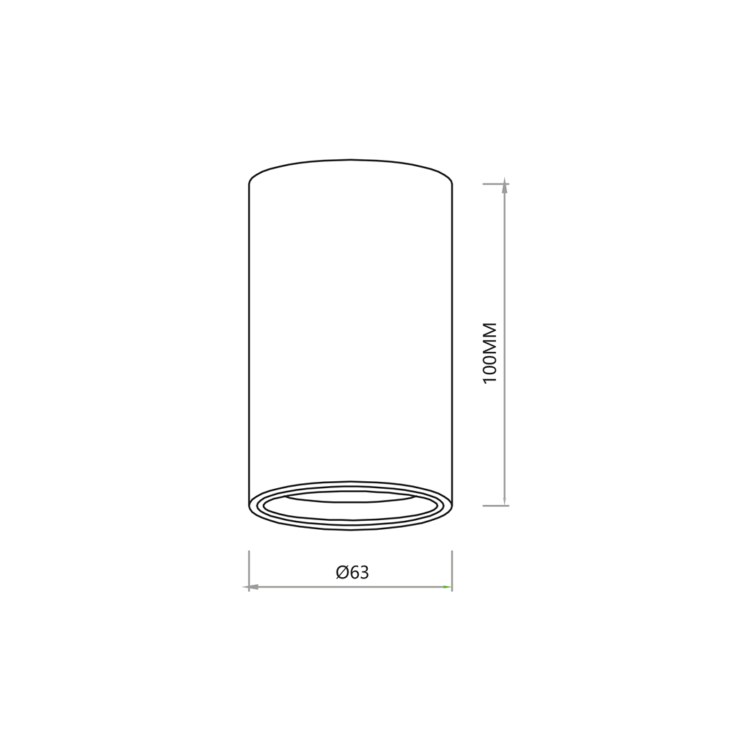 Biała lampa sufitowa Genesis H10 z oprawą na 1 żarówkę GU10, o cylindrycznym kształcie. Wymiary: średnica 63 mm, wysokość 100 mm. Prosta konstrukcja, idealna do nowoczesnych wnętrz.
