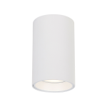 Lampa sufitowa Genesis H10 w kolorze białym, cylindryczna, z miejscem na jedną żarówkę GU10. Ujęcie z dołu, pokazujące gładką powierzchnię oraz otwór na żarówkę, bez dodatkowych dekoracji. Idealna do nowoczesnych wnętrz.