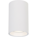 Lampa sufitowa Genesis H10 w kolorze białym, cylindryczny kształt, z miejscem na jedną żarówkę GU10. Ujęcie z boku, widoczna gładka faktura powierzchni oraz otwór do montażu źródła światła.
