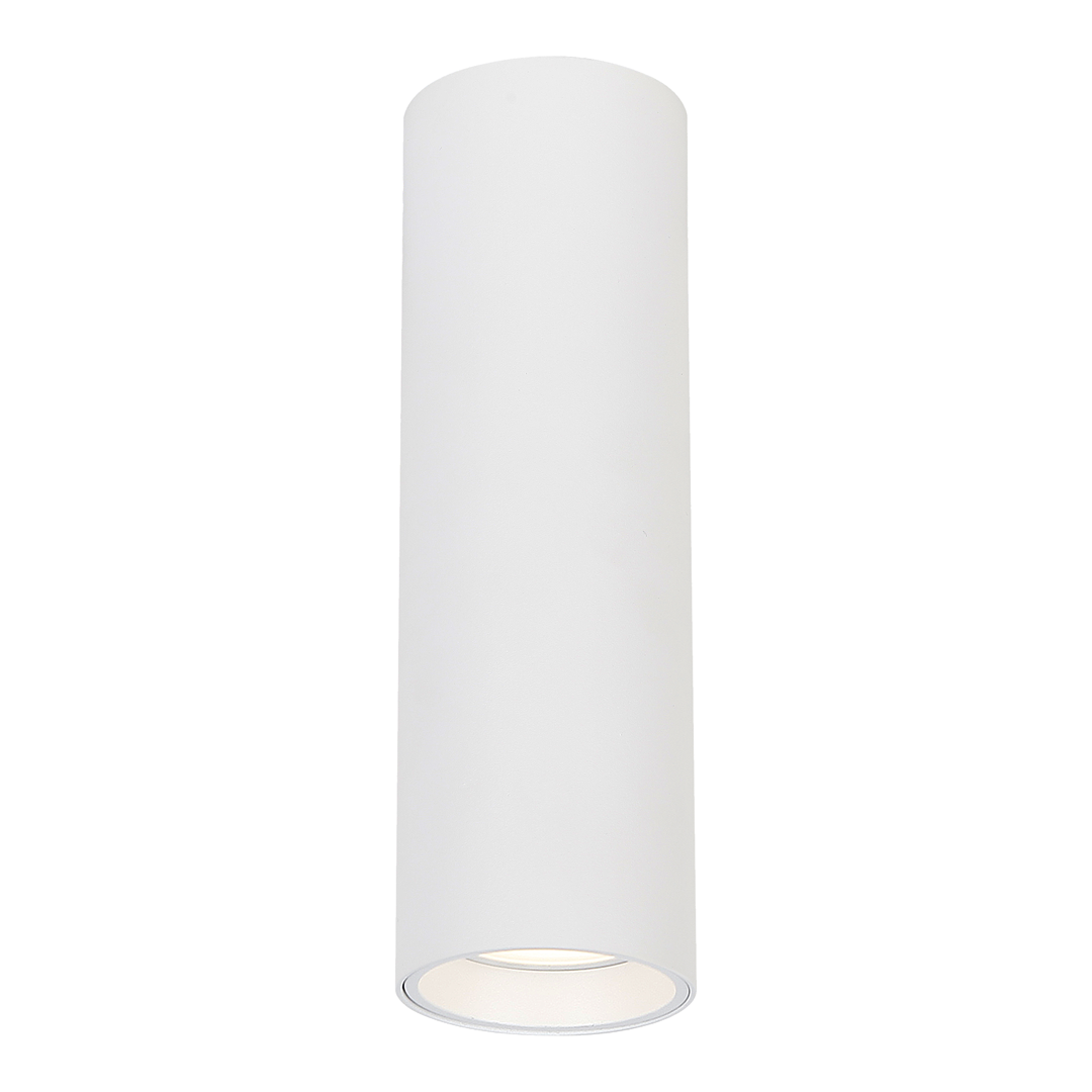 Biała lampa sufitowa Genesis H20, cylindryczny kształt, mocowanie na jedną żarówkę GU10, widoczna oprawa z metalowym wykończeniem, montowana na suficie. Prosta, nowoczesna konstrukcja, idealna do minimalistycznych wnętrz.