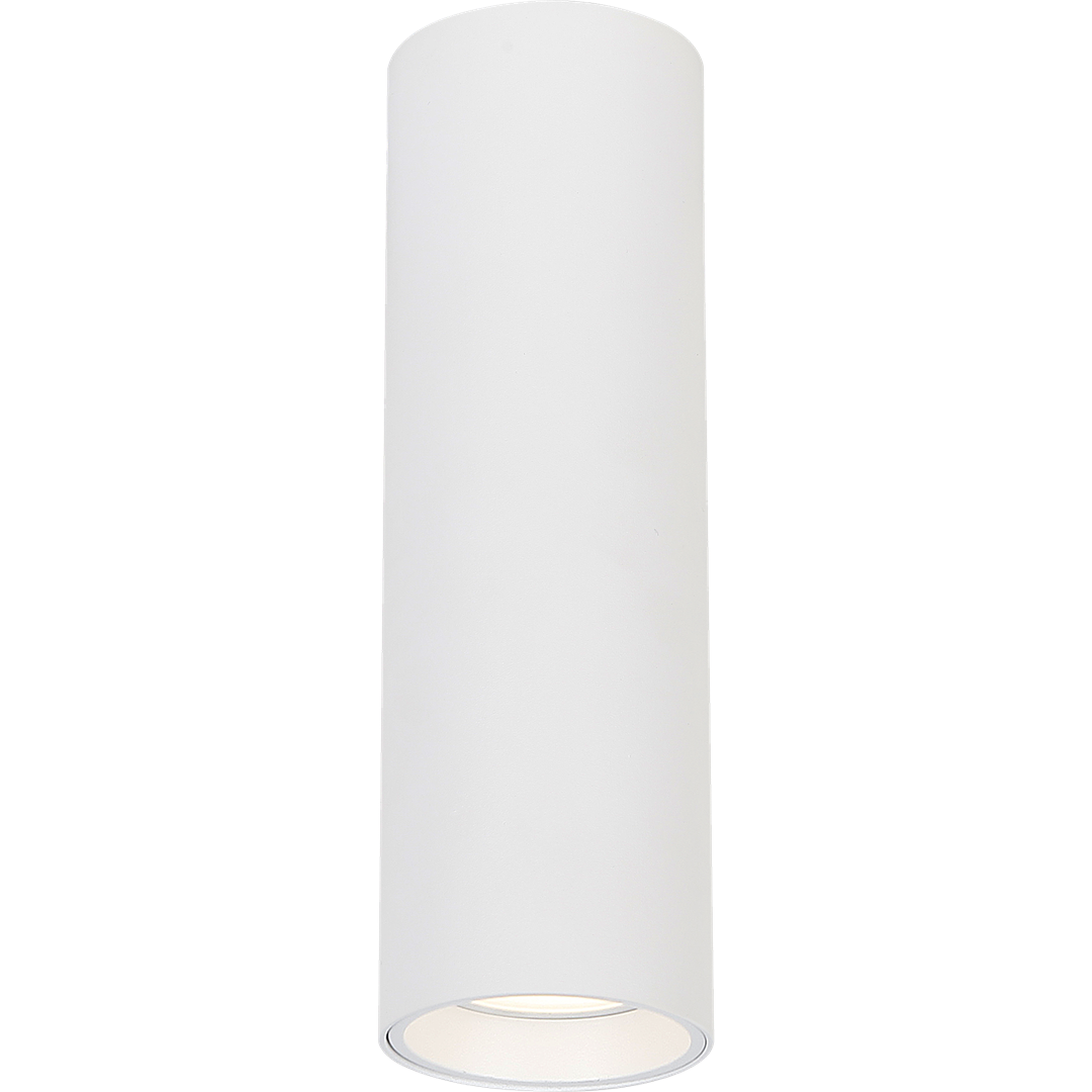 Lampa sufitowa Genesis H20 w kolorze białym, o cylindrycznym kształcie, z oprawą na jedną żarówkę GU10. Umieszczona w pozycji wiszącej, z widocznym otworem u dołu, który emituje światło. Prosty, nowoczesny design, idealna do aranżacji wnętrz.