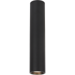 Lampa sufitowa Genesis H30 w kolorze czarnym, w kształcie cylindrycznym. Ujęcie frontalne, widoczny gwint GU10. Gładka matowa powierzchnia, montowana na suficie, minimalistyczny design. Idealna do nowoczesnych wnętrz.
