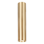 Lampa sufitowa Genesis H30 w kolorze złotym, cylindryczna, wykonana z metalowego materiału, z jednym miejscem na żarówkę GU10. Ujęcie frontalne, prezentująca gładką, błyszczącą powierzchnię.