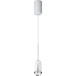 Lampa wisząca Flower 1xGU10 w kolorze białym z chromowanym wykończeniem. Posiada cylindryczny klosz z delikatnym detalem w formie nacięcia. Zawieszona na cienkim kablu, idealna do nowoczesnych wnętrz.