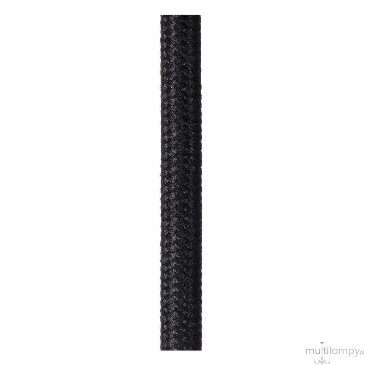 Lampa wisząca Rafal 1xE27 w kolorze czarnym i szarym, z teksturowanym przewodem w oplocie. Ujęcie frontalne, pokazujące detal przewodu. Idealna do nowoczesnych wnętrz.