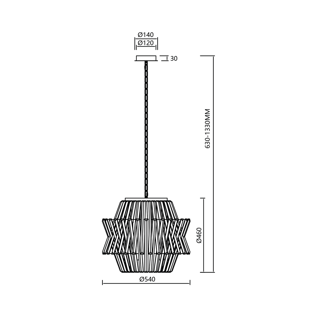 Lampa wisząca Crown 12xE14 w chromowym wykończeniu, o średnicy 540 mm i wysokości regulowanej od 630 do 1330 mm. Kształt przypominający gwiazdę z wycięciami, zawieszona na cienkim łańcuchu. Elementy metalowe w eleganckim stylu.