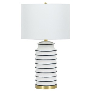 Coastal lampa stołowa 1xE27 biała/mosiądz T01026BR-WH