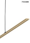Lampa wisząca Echo w kolorze złotym, z jednym źródłem LED o mocy 3W. Posiada prostokątny, metalowy klosz z gładką powierzchnią, zawieszony na czarnym przewodzie. Widok z boku, ukazujący elegancki, minimalistyczny design.