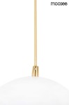 Lampa wisząca Globe 25 o złotym wykończeniu, z białym, okrągłym kloszem. Zawieszona na złotym przewodzie, z metalowym uchwytem. Idealna do nowoczesnych wnętrz.