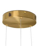 Lampa wisząca Ring 40/60/60 z trzema źródłami LED, o mocy 101W. Metalowa, okrągła podstawa w kolorze złotym. Widoczne dwa przewody zawieszenia oraz otwory wentylacyjne na górze.